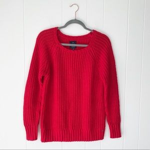 American Eagle Outfitters Red Crew Neck Sweater